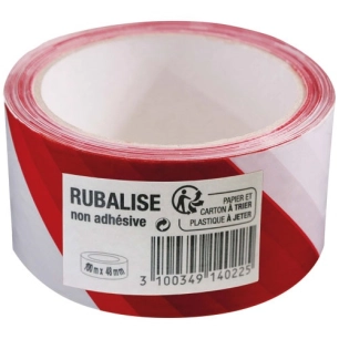rouleau rubalise blanc/rouge 48 mm x 100 m - gpi 3m bricolage et batiment