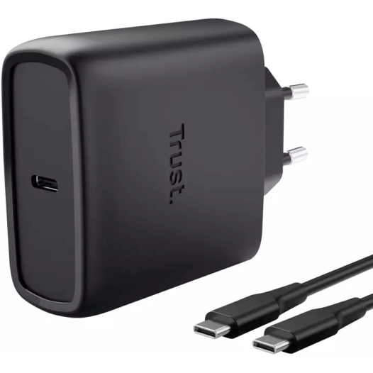 chargeur pc usb-c.65w.gan.noir. - trust