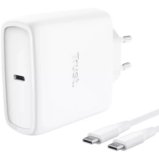 chargeur pc usb-c.65w.gan.blanc. - trust