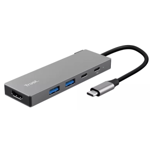 adaptateur dalyx usb-c.5en1.gris. - trust