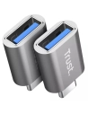 pack 2 adaptateurs usb-c vers usb-a.gris - trust