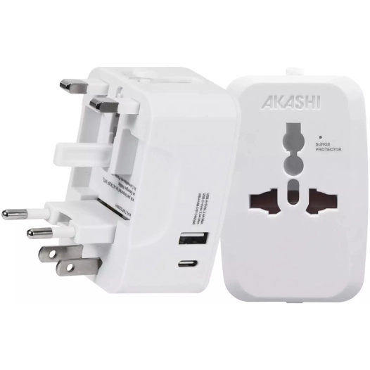 c/sect/univ 150pays usb-c/usb 15w blanc - akashi