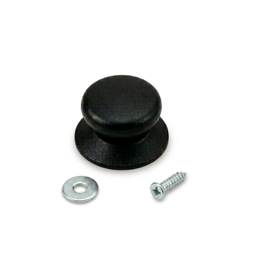 bouton en nylon noir pour couvercles de casserole, 5,8 x 3,3 cm