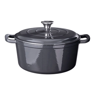 casserole en fonte émaillée grise ø26 x 12 cm