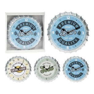 horloge murale capsule de bouteille, modèles variés, ø31 cm