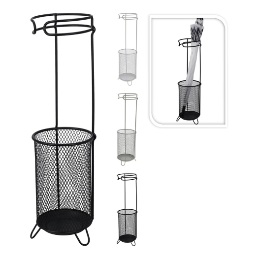 porte-parapluie en métal noir, ø18 x 50 cm