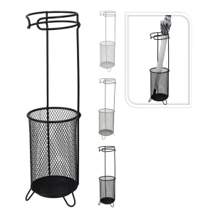 porte-parapluie en métal noir, ø18 x 50 cm