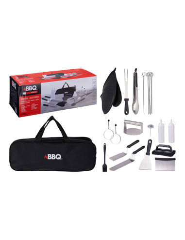 Set Barbecue 24 Pièces Acier Inox avec Sacoche - BBQ COLLECTION
