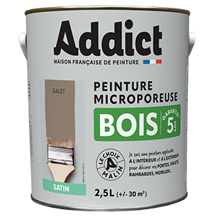 Peinture Bois Haute Protection Très Haute Résistance - Coloris Galet - 2,5L - ADDICT