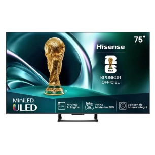 hisense tv qd mini-led 4k - 75u7q - hisense