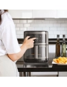 airfryer 1500w 6,5l 6 portions panneau digital 8prog thâ° 80 a 200câ° minuteur 60min fenetre nettoyage facile noir - black et de