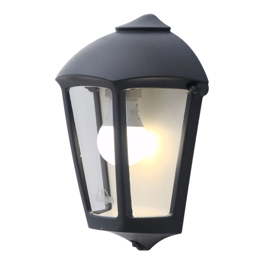 lanterne murale fabio, transparent, e27, noir, 215 x 120 x 290 mm