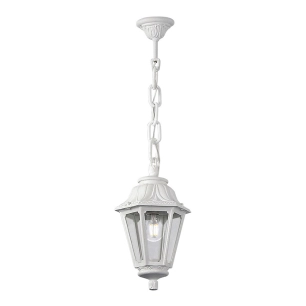 lanterne de plafond avec chaîne sichem/anna, transparent, e27, blanc, ø220 x 800 mm