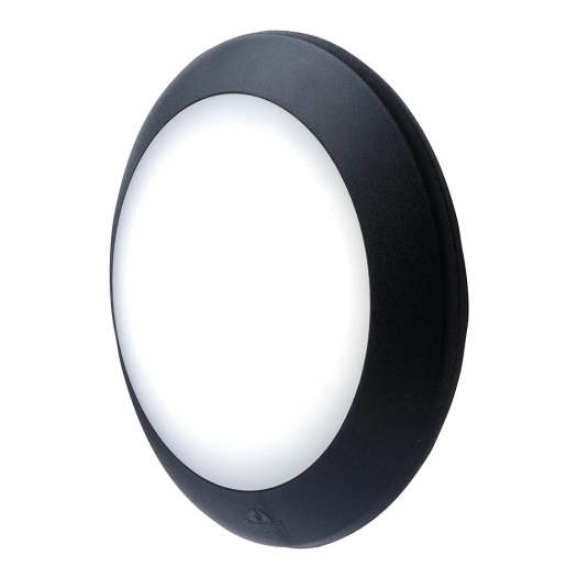plafonnier de surface rond berta, translucide, e27, noir, ø275 x 80 mm