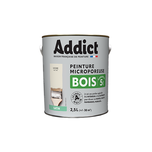 Peinture Bois 2.5 litres blanc casse - ADDICT