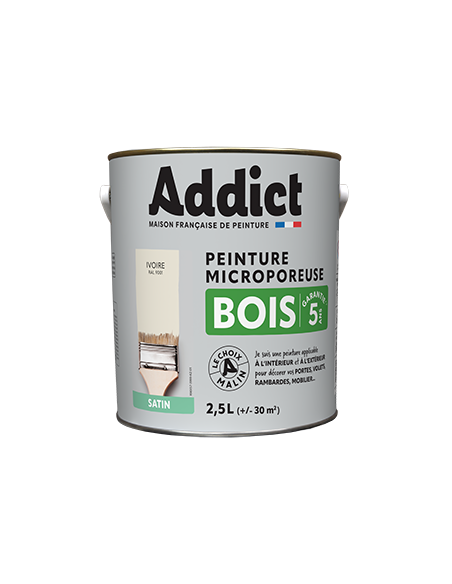 Peinture Bois 2.5 litres blanc casse - ADDICT