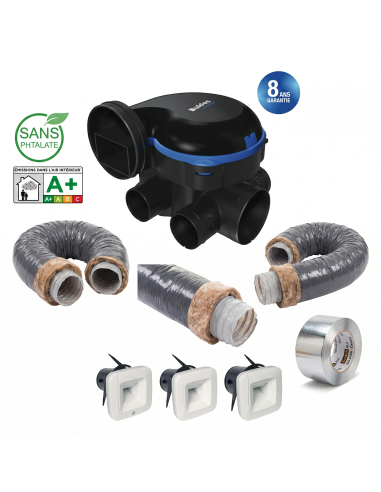 Kit complet gaines et vmc aldes easyhome hygro classic