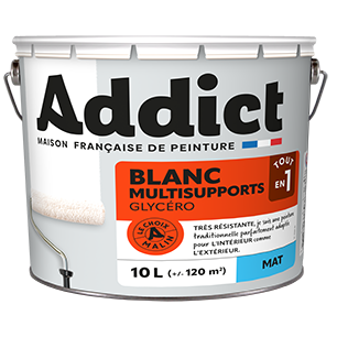 Peinture glycéro multi Supports tachés 10 litres blanc mat - ADDICT