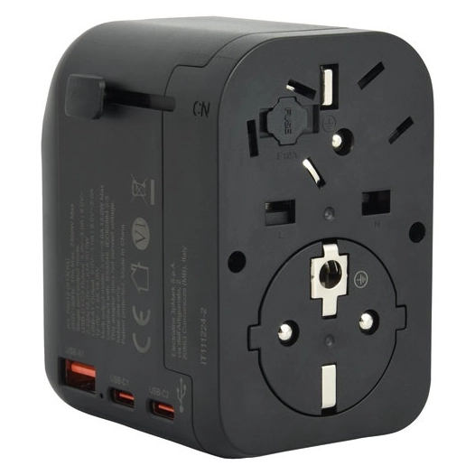 adaptateur ã©lã©ctrique de voyage monde usb a 18w / usb c 20w - electraline cbb