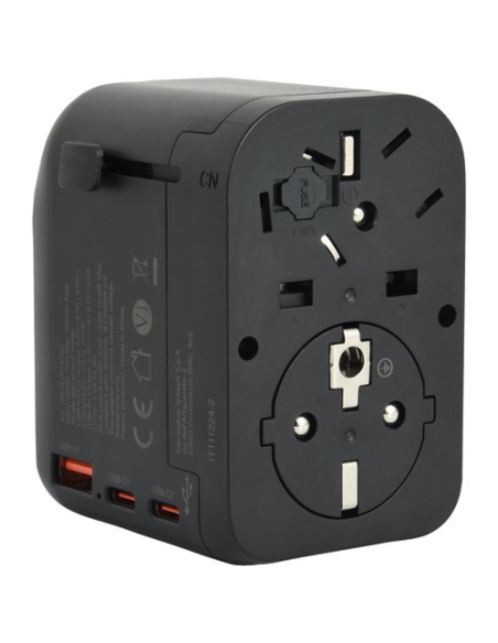 adaptateur ã©lã©ctrique de voyage monde usb a 18w / usb c 20w - electraline cbb