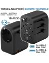 adaptateur ã©lã©ctrique de voyage monde usb a 18w / usb c 20w - electraline cbb