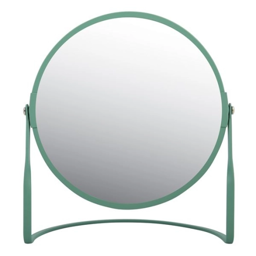 miroir rond grossissant sur pied acier akira vert mat - msv spirella ld