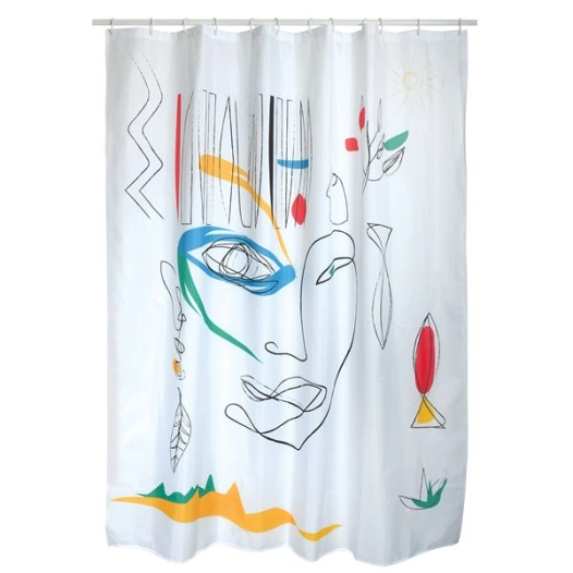 rideau de douche polyester face 180 x 200 cm multicolor - msv spirella ld