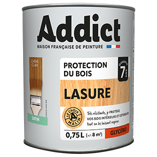Lasure Chêne Clair Addict Protection bois satinée longue durée - Addict