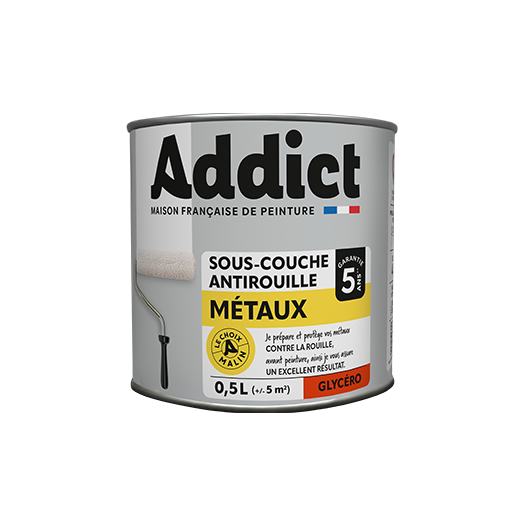 Sous-couche Métaux Glycérol 0,5L Protection et adhérence optimales pour métaux - Addict