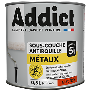 Sous-couche Métaux Glycérol 0,5L Protection et adhérence optimales pour métaux - Addict