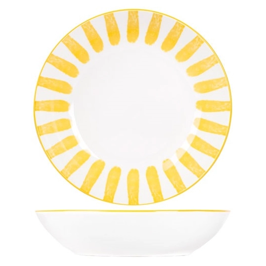 cabana assiette creuse d20cm jaune - cosy et trendy billiet