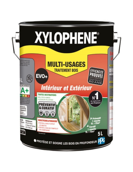 Xylophène Multi-Usages Évo+ 5 L | Bois Intérieurs & Extérieurs Charpentes