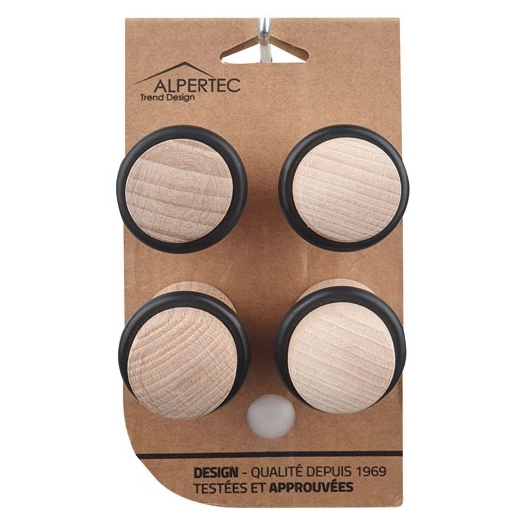 butã©es sol cylindrique bois brut lot de 4 - asg france
