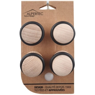 butã©es sol cylindrique bois brut lot de 4 - asg france