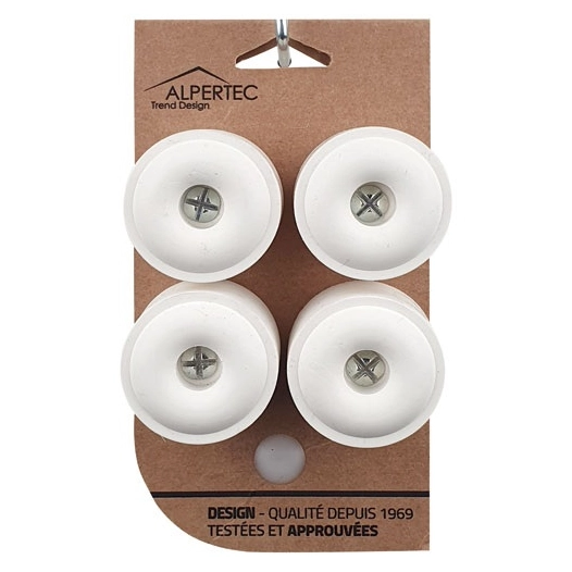 butã©es de sol caoutchouc blanc 40x25 mm lot de 4 - asg france