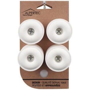butã©es de sol caoutchouc blanc 40x25 mm lot de 4 - asg france