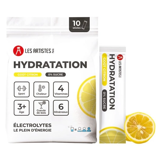 hydratation electrolyte citron / flavor lemon - pack 10 - les artistes maxili