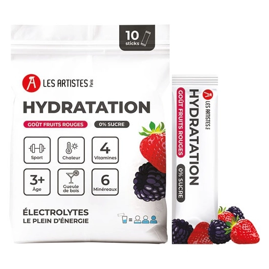 hydratation electrolyte fruit rouge / flavor red berries - pack 10 - les artistes maxili