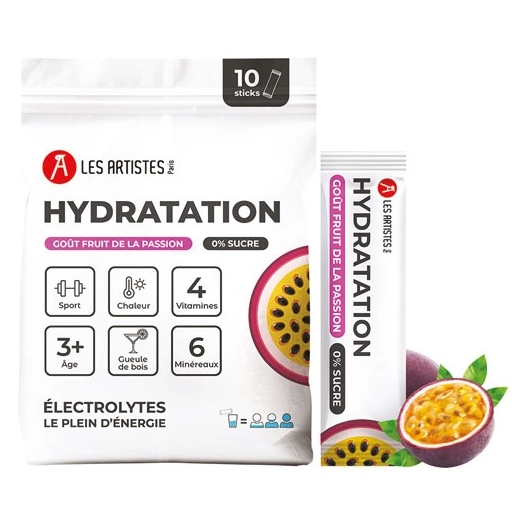 hydratation electrolyte fruite de la passion / passion fruit - pack 10 - les artistes maxili