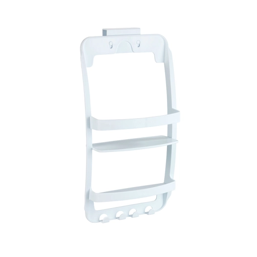 étagère de salle de bain, blanc, avec fixation polyvalente, universal, 26 x 11,5 x 50 cm