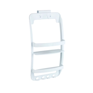 étagère de salle de bain, blanc, avec fixation polyvalente, universal, 26 x 11,5 x 50 cm