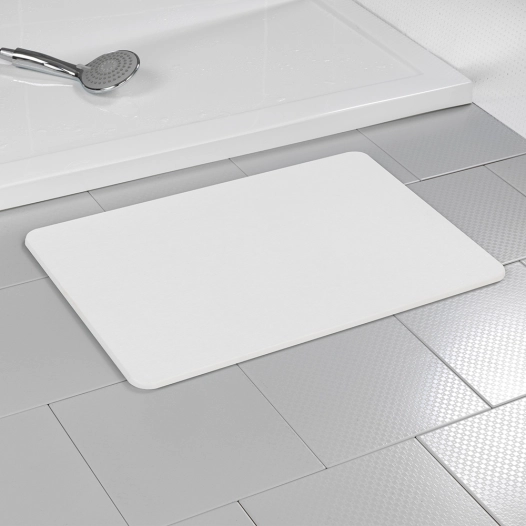 tapis de bain antidérapant en diatomite, blanc, 60 x 39 cm