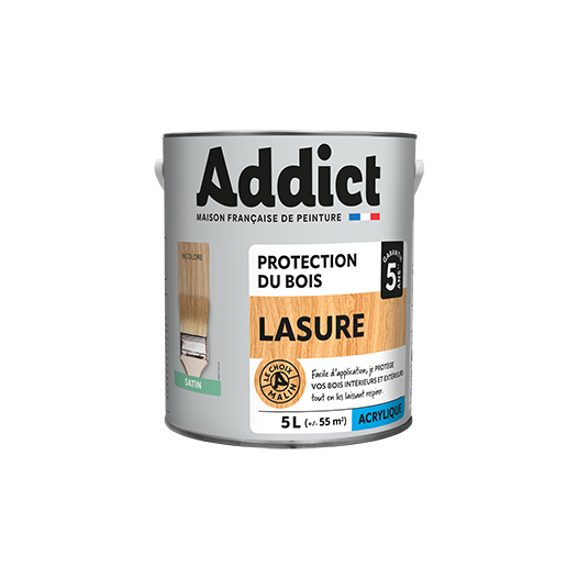 Lasure bois Acrylique 5 litres Incolore - ADDICT