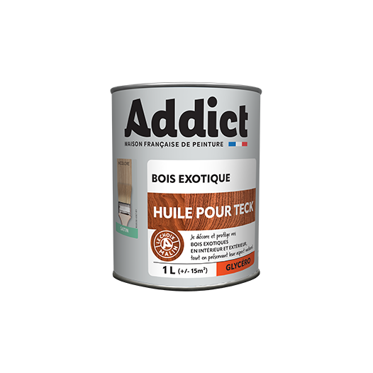 Huile Teck Incolore 1L Protection naturelle et durable pour le teck - Addict