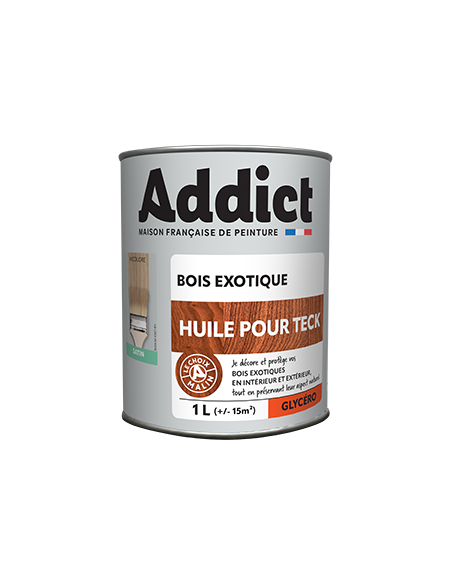 Huile Teck Incolore 1L Protection naturelle et durable pour teck - Addict