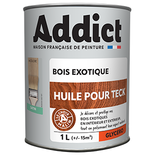 Huile Teck Incolore 1L Protection naturelle et durable pour teck - Addict