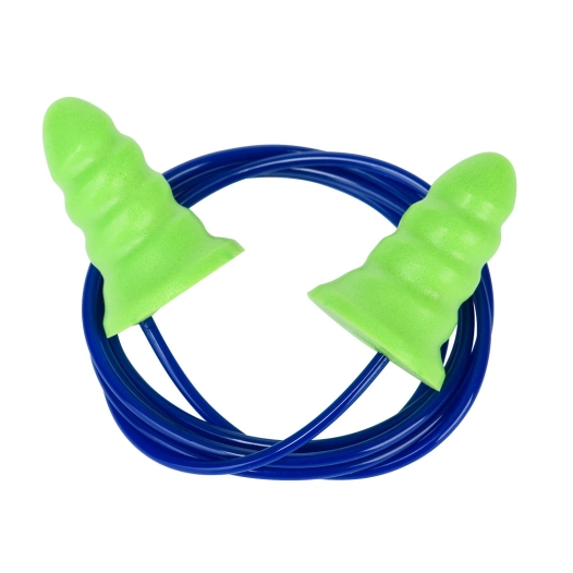 corded disp pu earplug (pk200) - vert - portwest