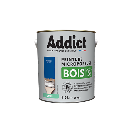 Peinture Bois 2.5 litres marine - ADDICT