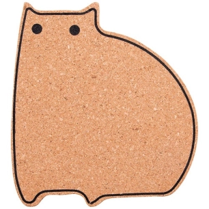 chat dessous de plat liege 14.1x12.9x1 cm - livwise point virgule