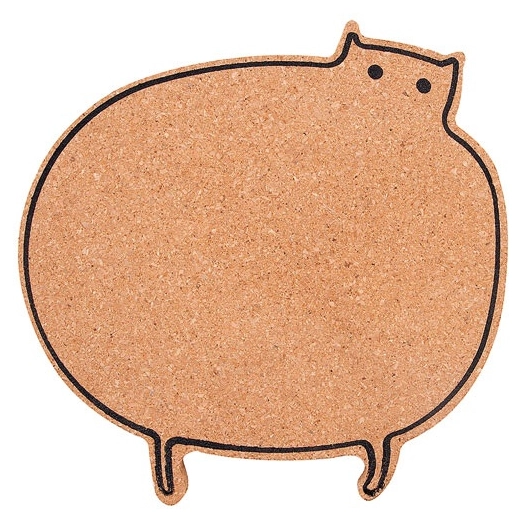 chat dessous de plat liege 15.2x15x1 cm - livwise point virgule